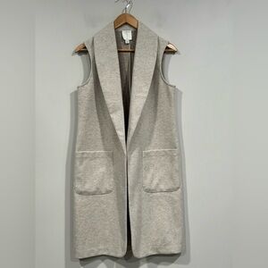 Joie Tan Open Front Duster Vest S